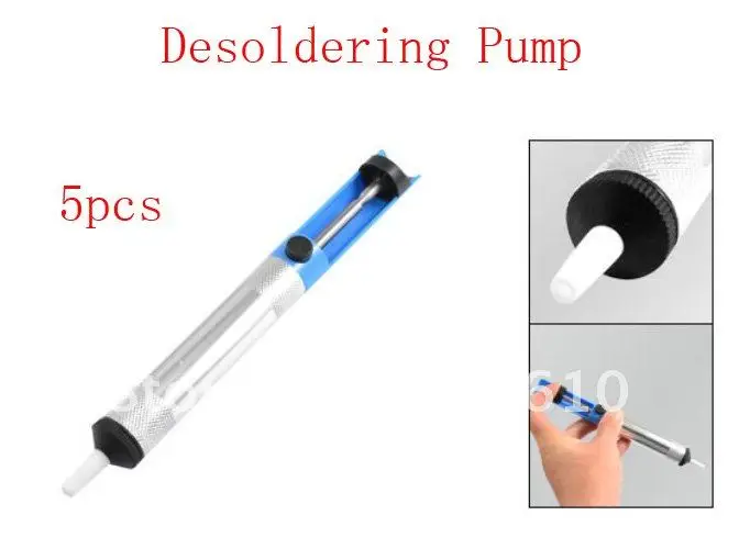 5 шт. Синий Серебряный тон корпус отпариватель насос припоя присоски удаление