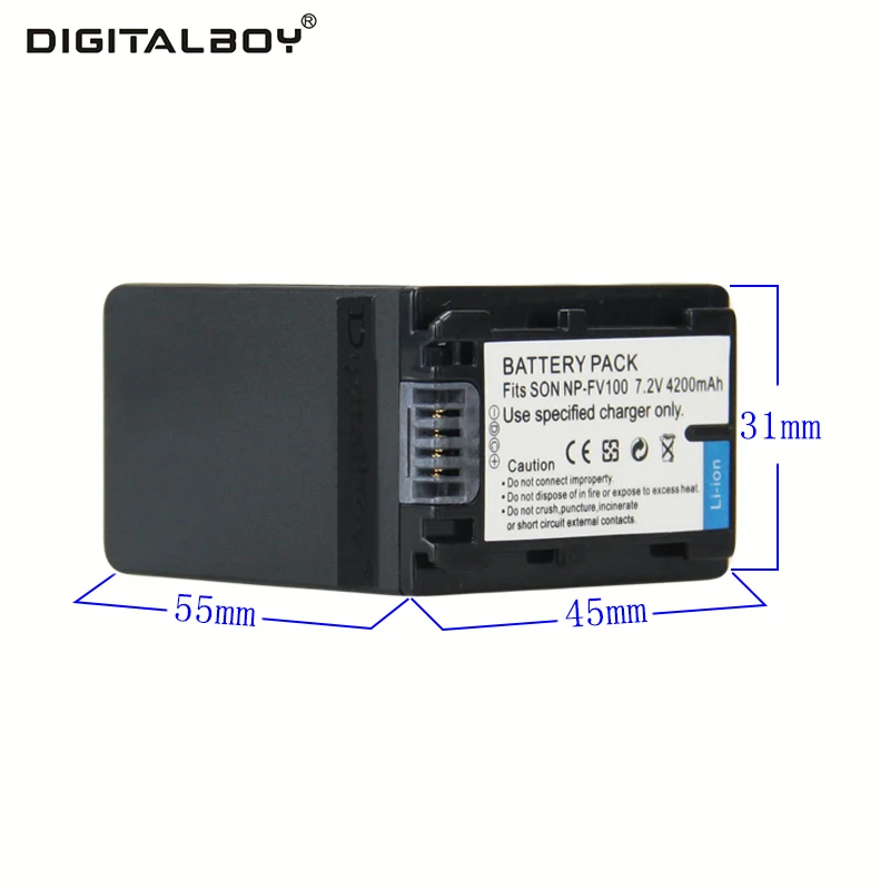 1 шт. Батарея NP-FV100 NP FV100 NPFV100 Перезаряжаемые Камера для Sony fdr-ax100e AX100E HDR XR550E XR350E CX550E