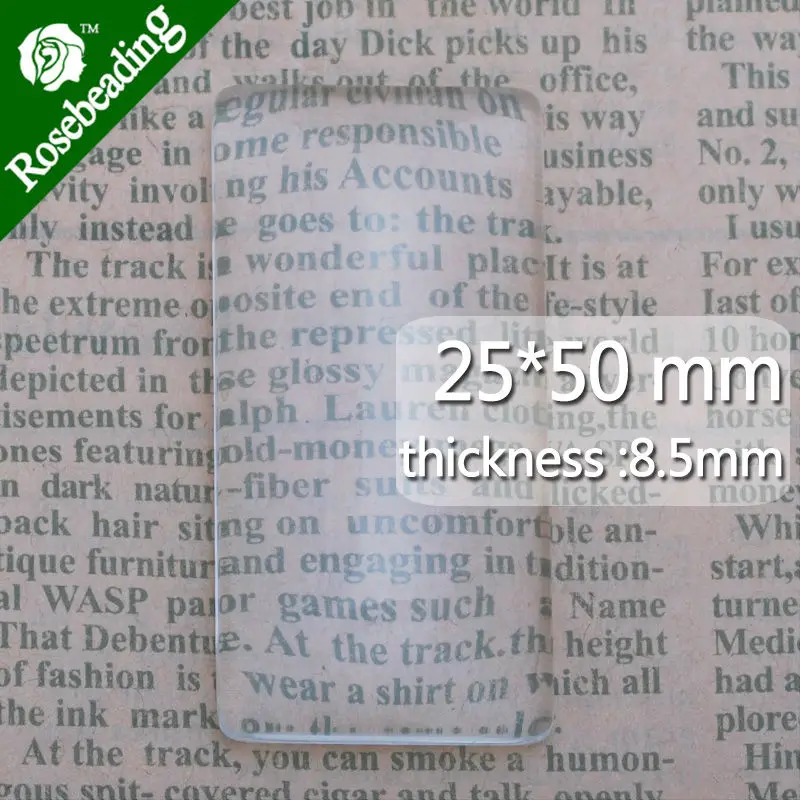 25x50 мм прямоугольная плоская задняя прозрачная Хрустальная стеклянная кабошон