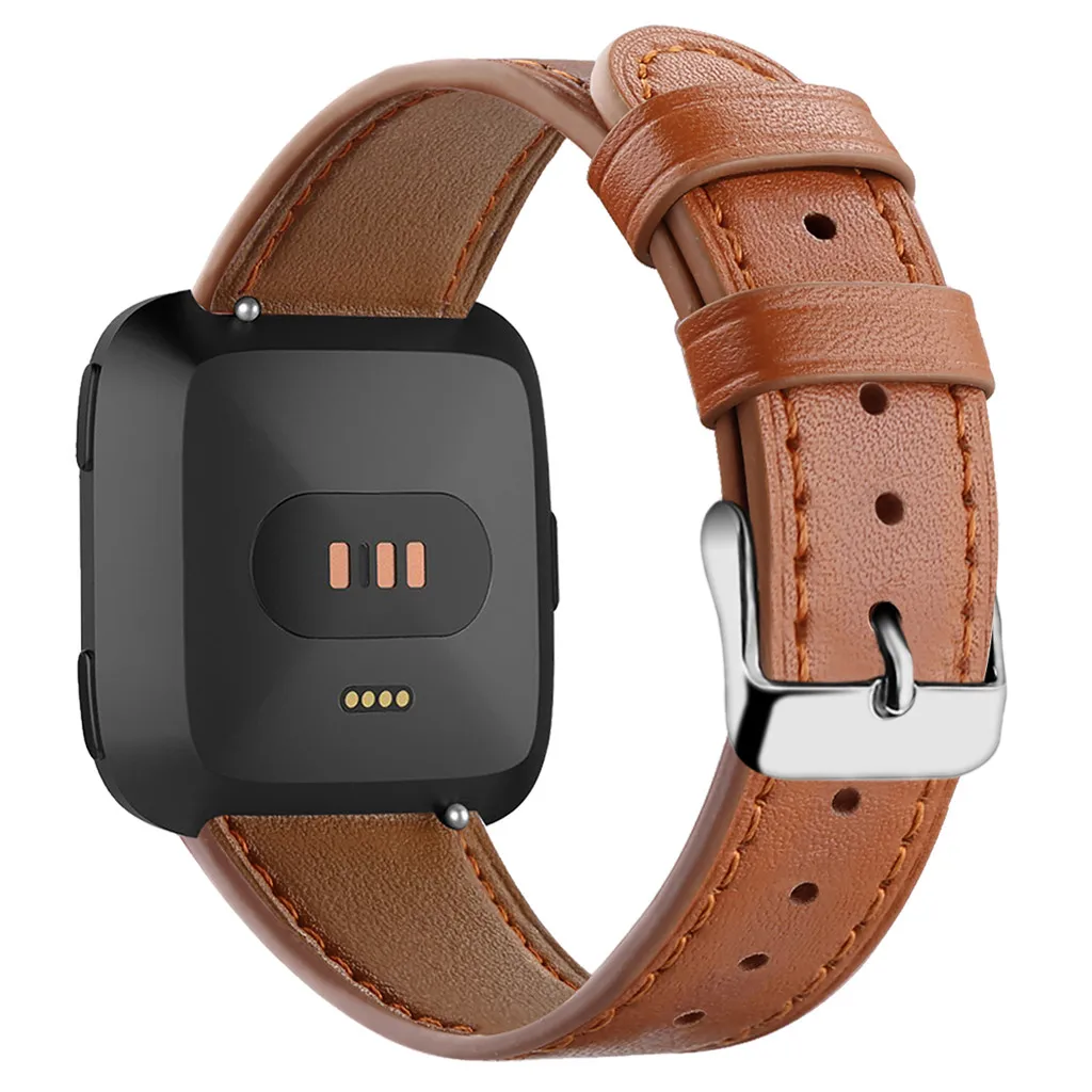HIPERDEAL роскошный кожаный ремешок браслет ремешок для Fitbit Versa/Versa Lite круглая Хвостовая Пряжка ремешок для наручных часов May20 - Цвет: BW