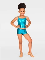 icostumes girls metallic gymnastics shorts metallic rave booty dance bottoms for dance class