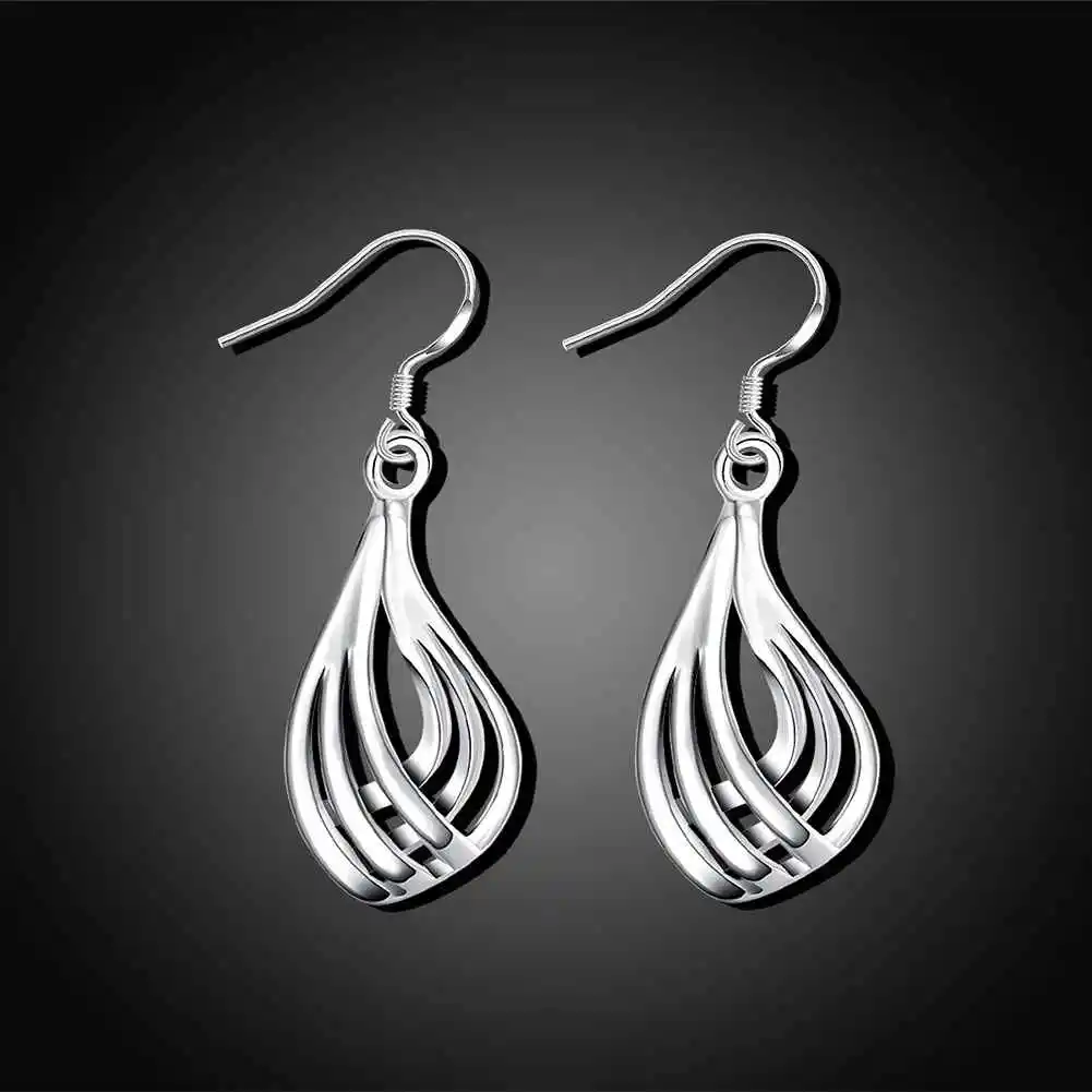 Хит продаж! Женские гофрированные серьги brinco bijoux femme покрытые серебром |