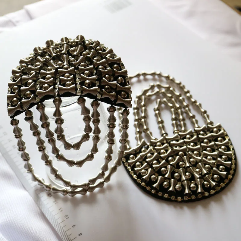 2 шт./компл. эполета из черных бусин с кисточками для одежды в стиле панк пальто