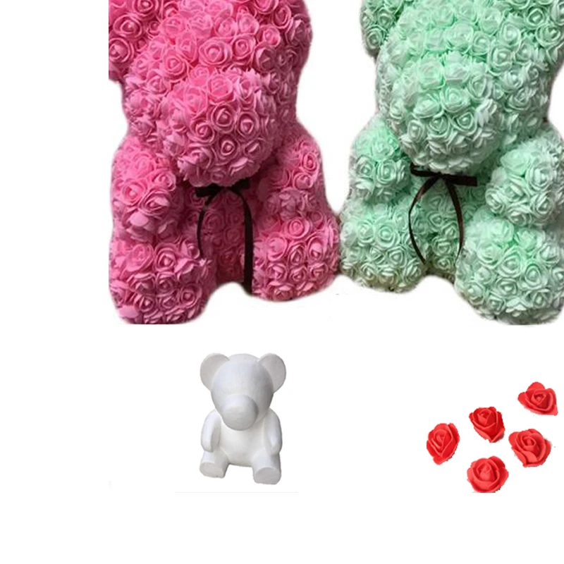 9/15/20/35 см пены Роза медведь Форма искусственные DIY игрушки розы цветок аксессуары