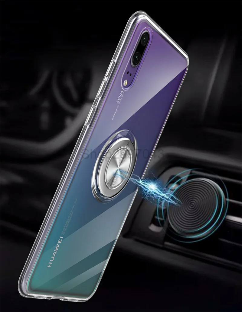 Противоударный прозрачный силиконовый защитный чехол для huawei P20 Pro P30 Lite mate 20 металлический чехол с кольцом-подставкой huawei P20Pro чехол P 20 On