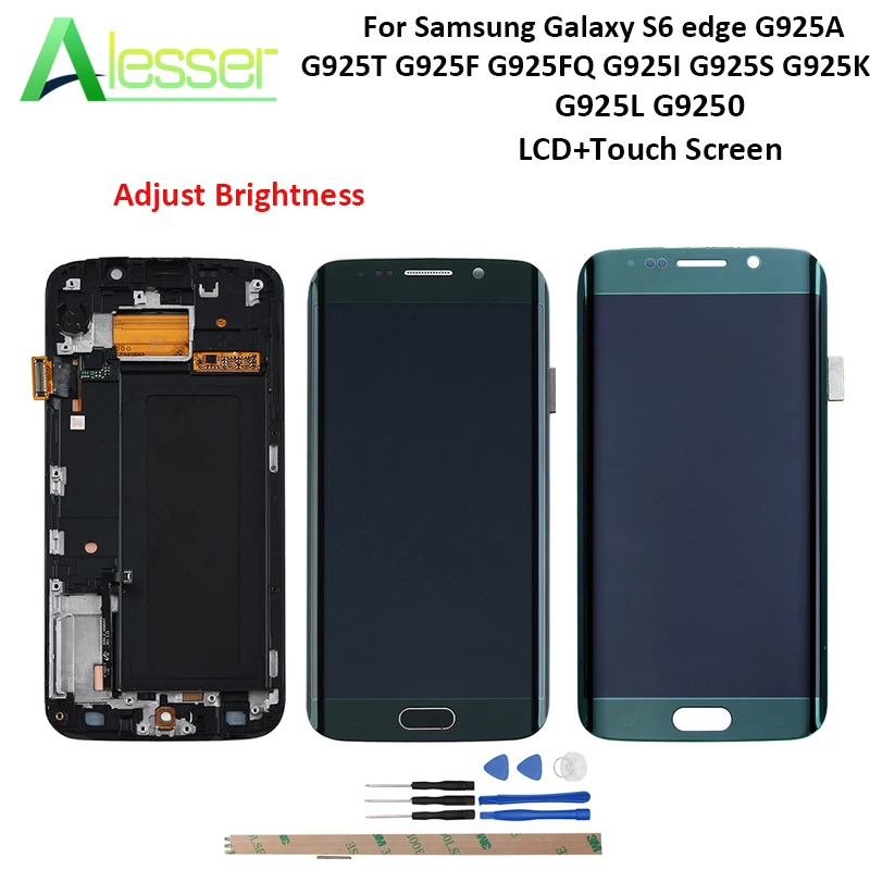 Alesser для samsung Galaxy S6 edge G925A G925T G925F G925FQ G925I G925S G925K с рамкой ЖК дисплей сенсорный экран +