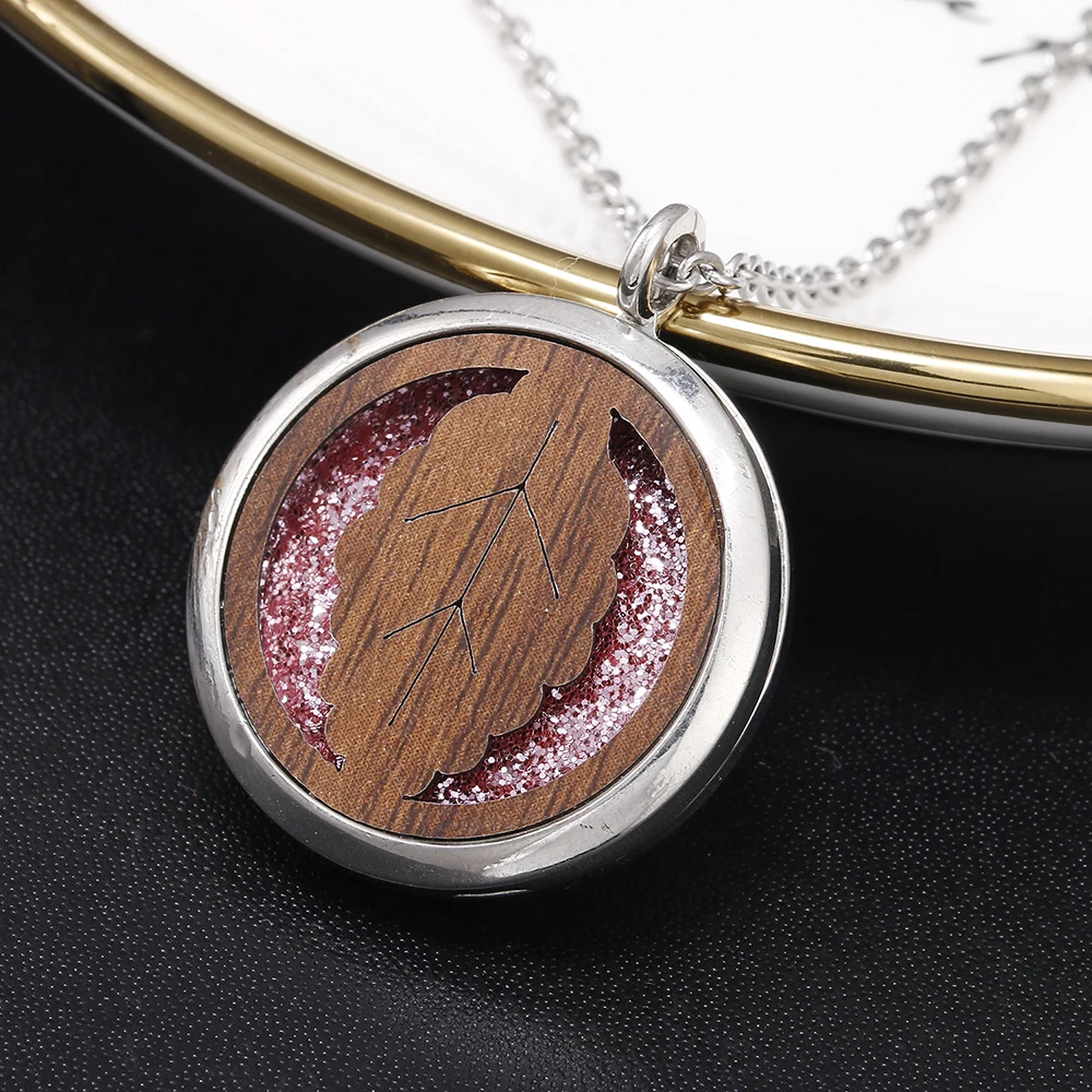 2019 New Wooden Locket Pendant Magnetic Closure Charms Aroma Essential Oil Diffuser DIY Necklace Supplies | Украшения и