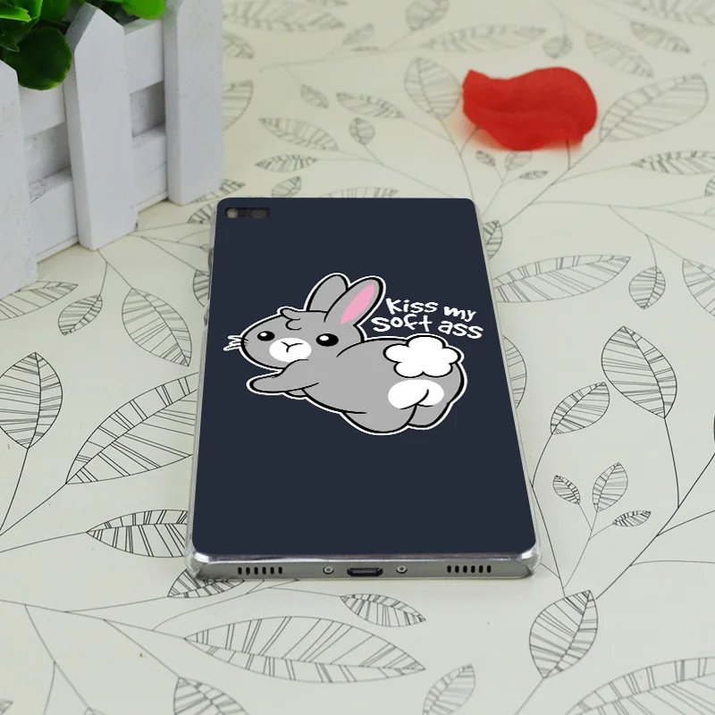 C3017 кролик мягкая попка Прозрачный Жесткий Тонкий чехол для huawei P 6 7 8 9 Lite Plus Honor 4C 4X