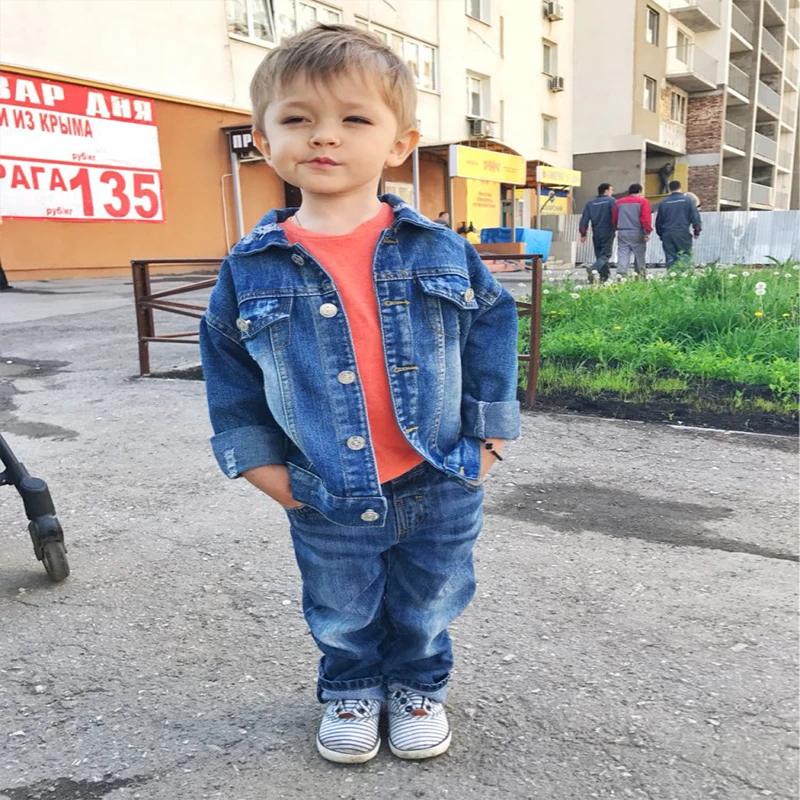 Верхняя одежда для маленьких мальчиков и девочек 1-5 лет детская джинсовая куртка