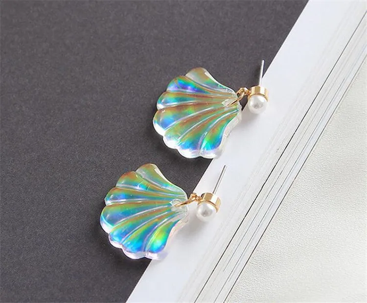 Женские Висячие серьги с искусственным жемчугом простые висячие из прозрачной