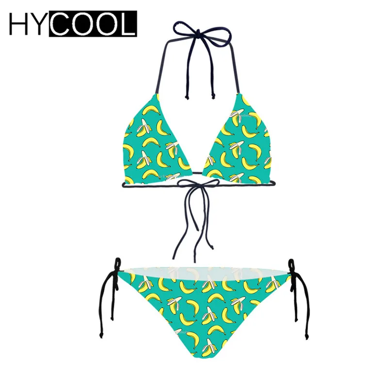 Женский купальник-бикини с принтом в виде бананов | Женская одежда