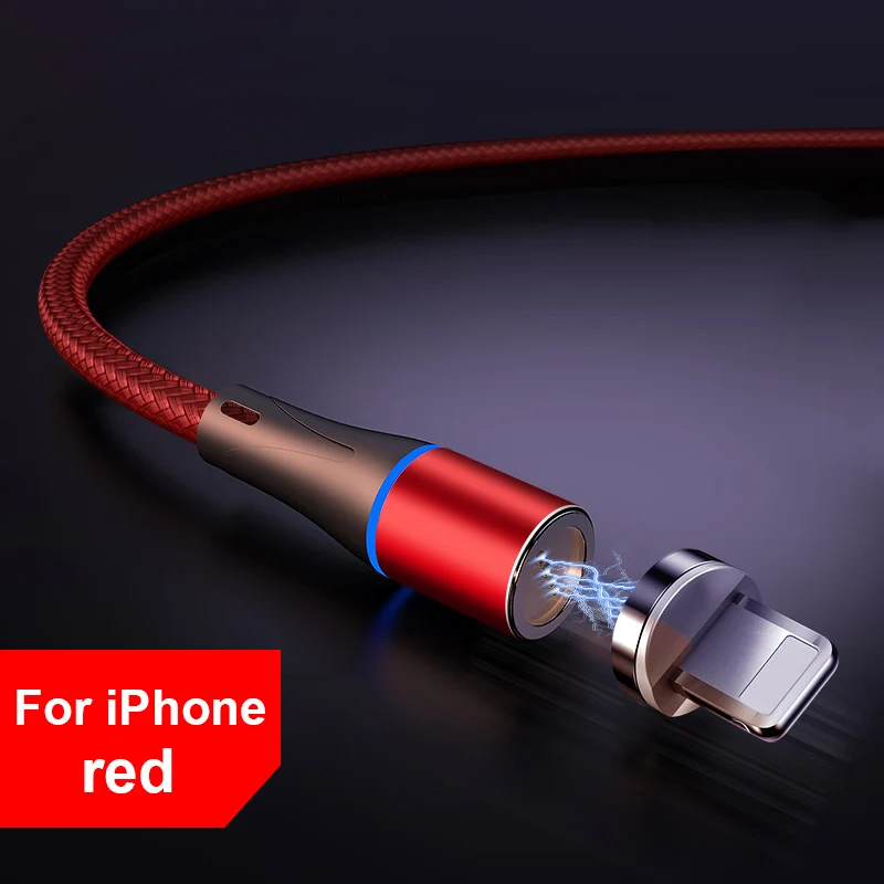 Romichw 3A Magetic кабель для быстрой зарядки Micro usb type C кабель Oneplus 6t для Redmi Note 7 K20 Pro кабель зарядное устройство для iPhone X XR - Цвет: Red IOS Cable