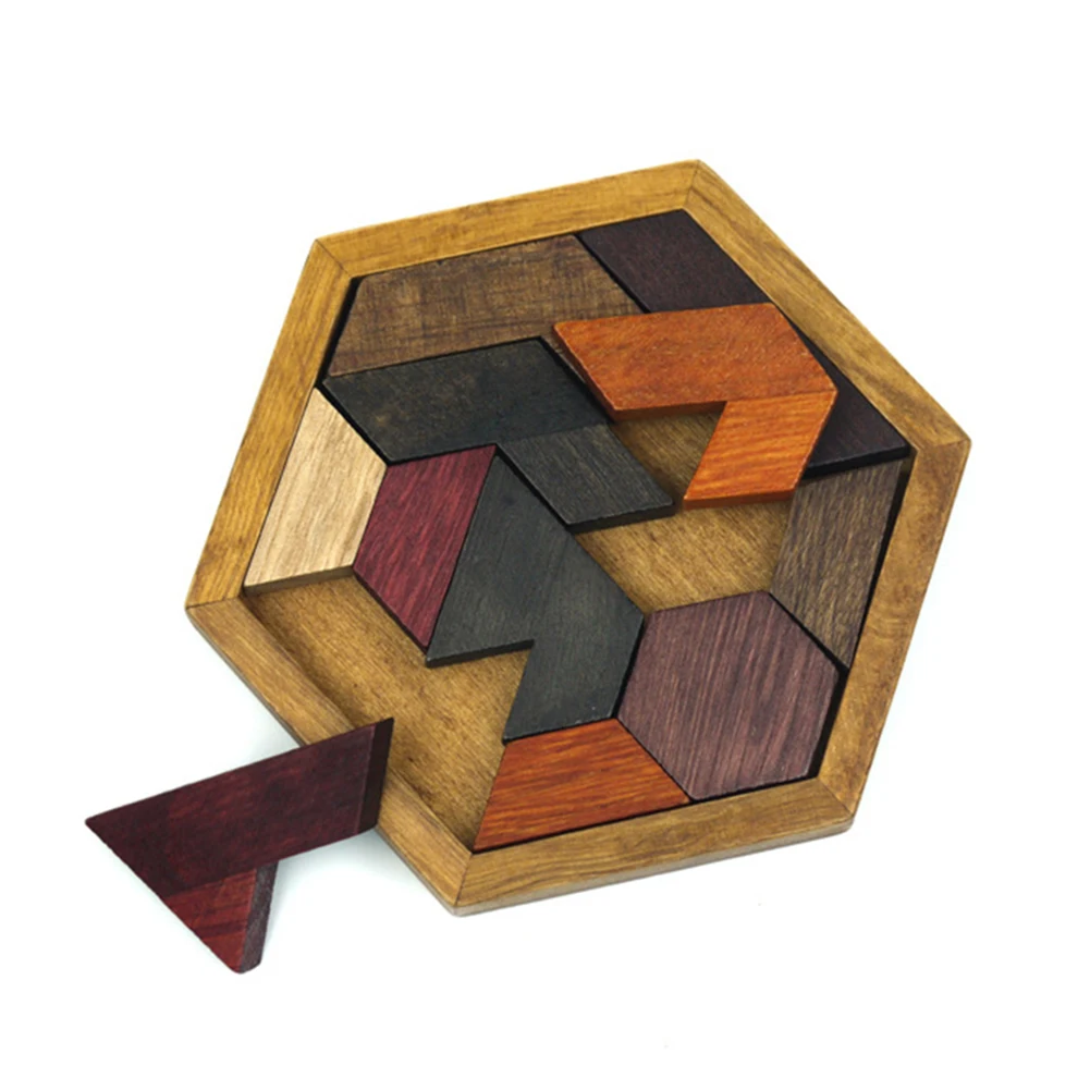 Детская игрушка в виде геометрических фигур деревянный пазл Танграм из