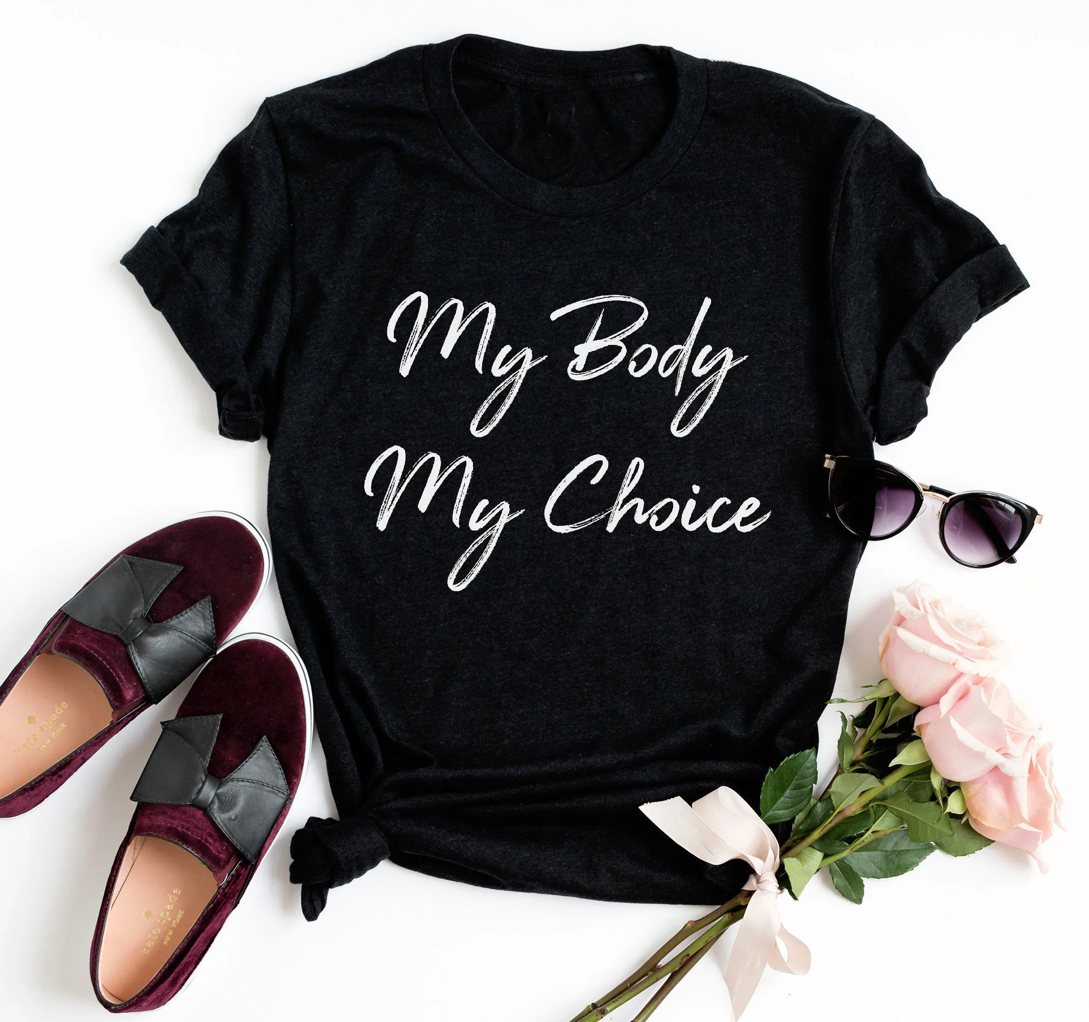 Женская футболка с графическим принтом My Body Choice милые женские футболки забавными