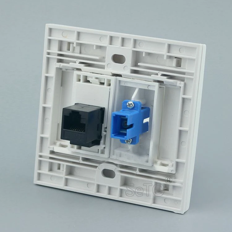 SeTo 86 Тип оптический SC + RJ45 Cat6 сетевая Lan Панель розетка настенная пластина Keystone