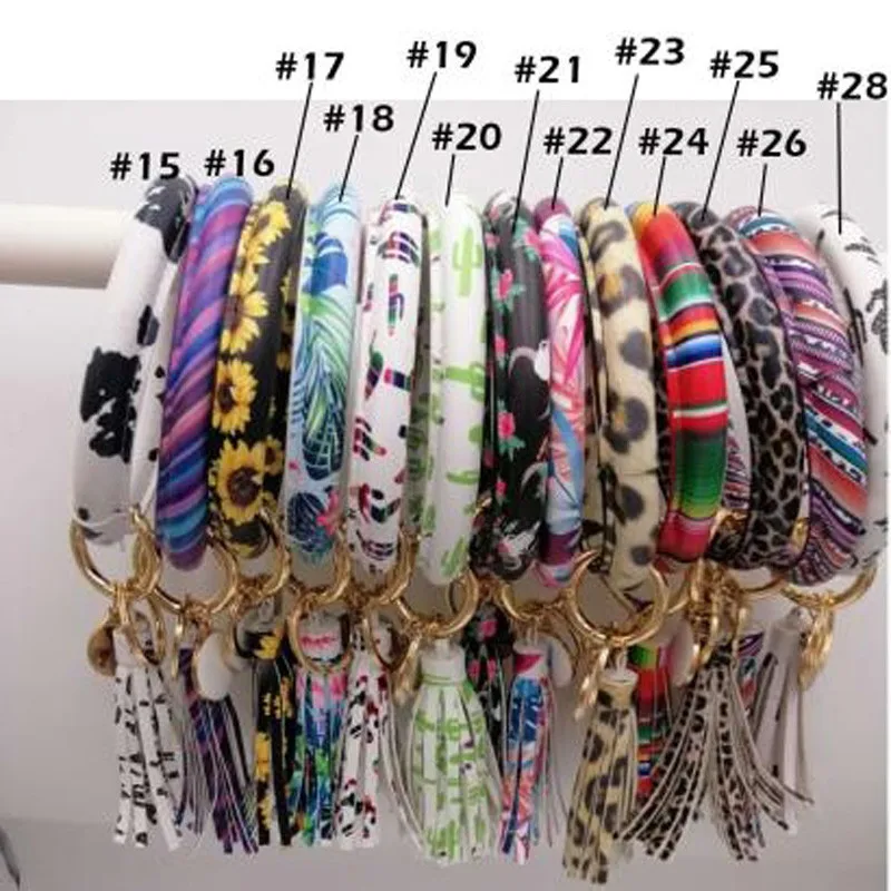 60 шт./лот браслет из искусственной кожи брелок с кисточками Круглый Подсолнух