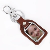 new arrival sublimation blank pu key chains brown black rectangle key ring hot transfer printing consumable 20pieceslot