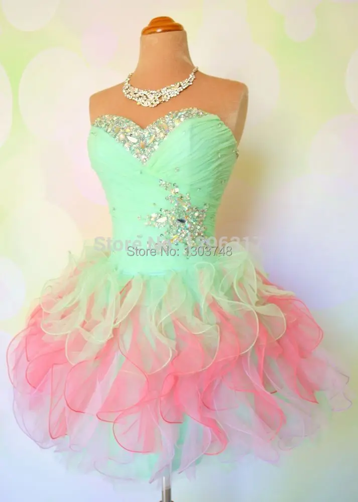 Elegant Short Prom Dresses 2015 Strapless Style With Gauze Ball Gowns Manual Drill Decorative Strap Bridesmaid DressesVestidos | Свадьбы и