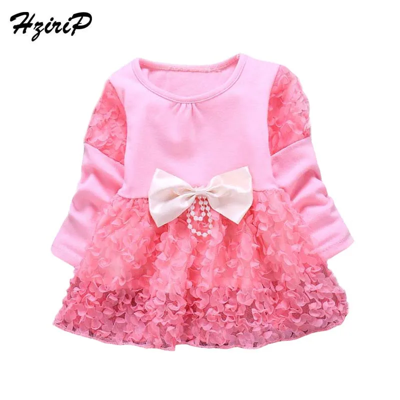 HziriP/2017 г. Новое осеннее платье для маленьких девочек одежда детей с бантом