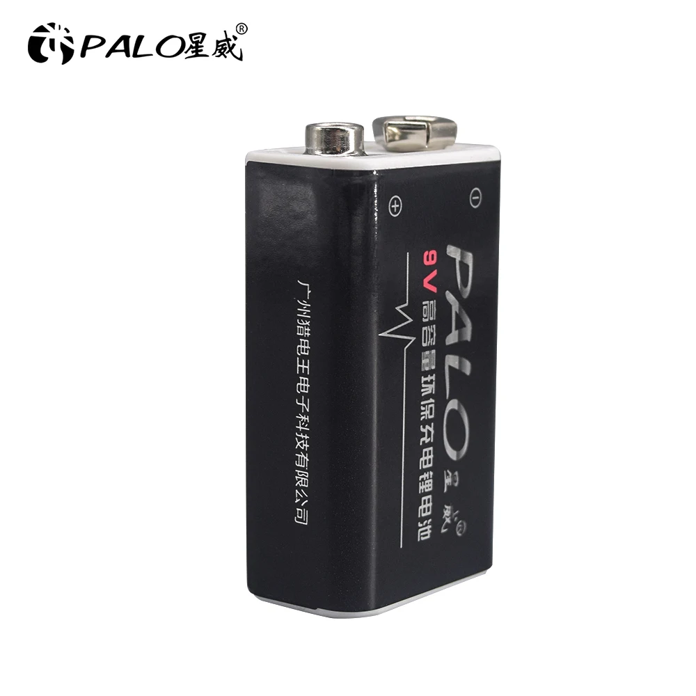 PALO 600 мА/ч, Батарея 9В батареи 6f22 6F22X 6LR61 9V ионно-литиевая Перезаряжаемые Батарея для радио, Камера, игрушки и так далее