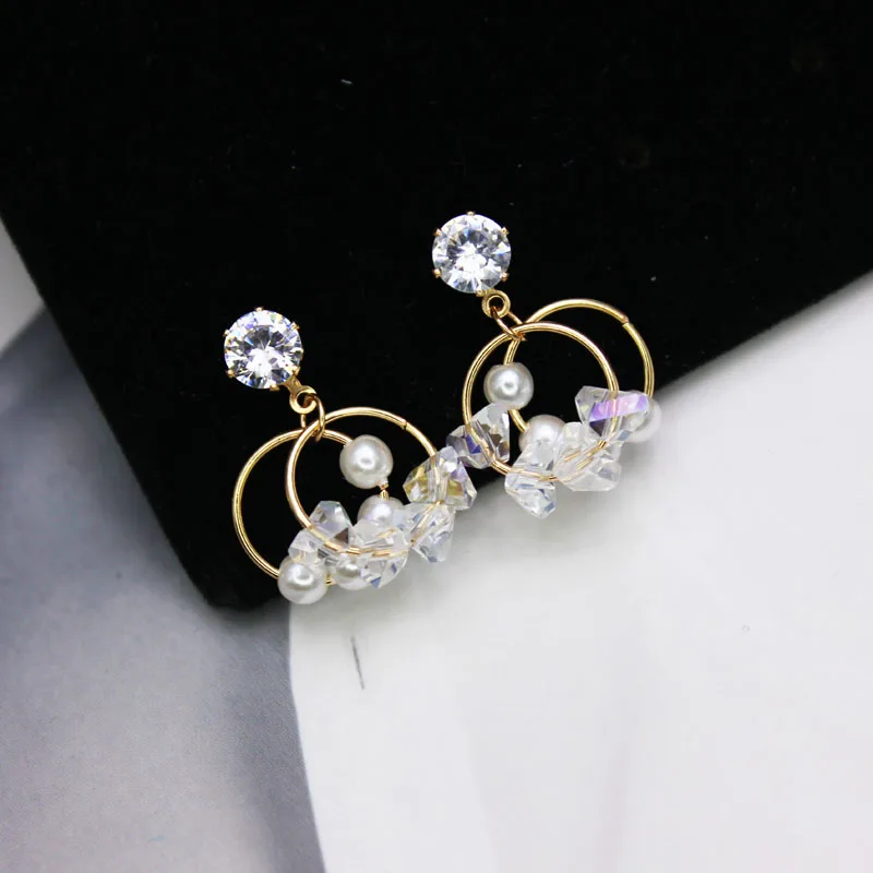 Блестящие сбоку новые модные брендовые ювелирные изделия корейские жемчужные