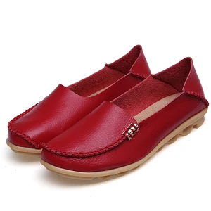 Женские мокасины на плоской подошве, из натуральной кожи, повседневные Лоферы без шнуровки из коровьей кожи, 2020, обувь для вождения лодки