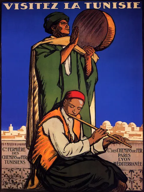 Винтажные африканские туристические плакаты Tunisie P.L.M железная дорога