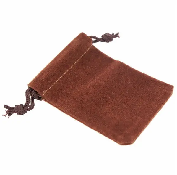 Brown 100 шт бархатные мешочки с завязками мягкие разноцветные подарочные пакеты для ювелирных изделий 5x7 см 7x9 см 9x12 см - Цвет: Brown