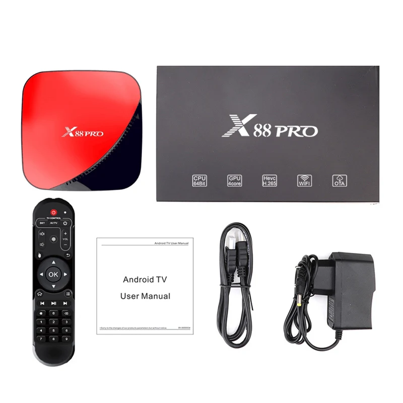 X88 pro Android 9 0 ТВ приставка голосовой гироскоп 4G 64G Rockchip RK3318 4 ядра 2 & 5G Wifi 4K HDR