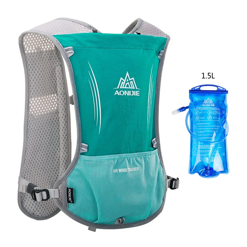 Green-1.5L AONIJIE 5L гидратация рюкзак сумка Жилет Жгут для 1.5L водный Пузырь Туризм Кемпинг бег марафон Гонки Спортивные - Цвет: Green-1.5L