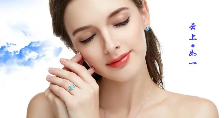 

925 Sterling Silver Rings For Women Chinese Style Blue Auspicious Clouds Open Ring Hypoallergenic Sterling-silver-jewelry