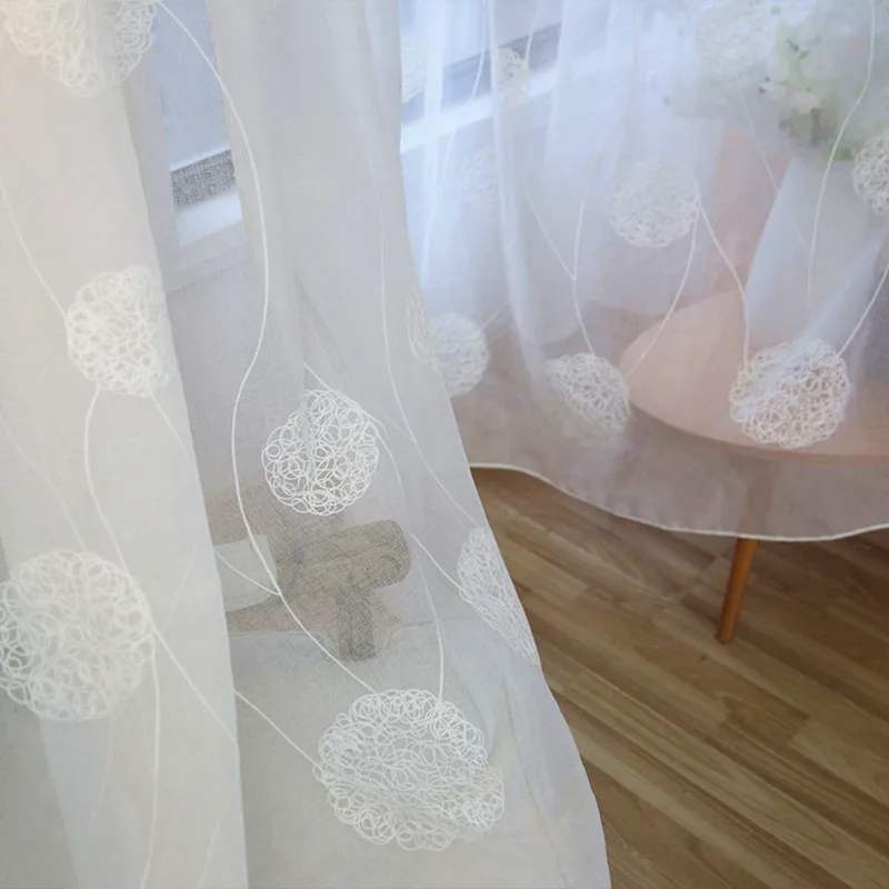 Новые белые тюлевые шторы с вышивкой свежие вуали занавески в виде птичьего