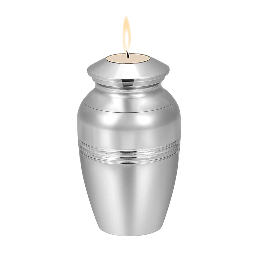 Silver JJ002 вы можете свет свечи-нержавеющая сталь баночка похоронные урна пепел Keepsake шкатулка Pet Human медальон на память - Окраска металла: Silver
