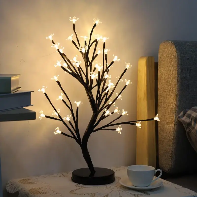 Warm White Светодиодный светильник на рождественскую елку, светодиодный светильник luces Decoracion, цвет сливы, ночной Светильник для свадьбы, рождественские украшения для дома, светильник на елку - Испускаемый цвет: Warm White