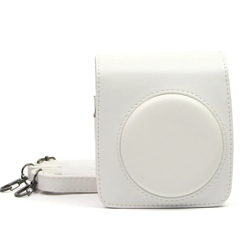 White Сумка из искусственной кожи на ремне, чехол для FUJIFILM Instax Mini 70, винтажный однотонный чехол для камеры - Цвет: White