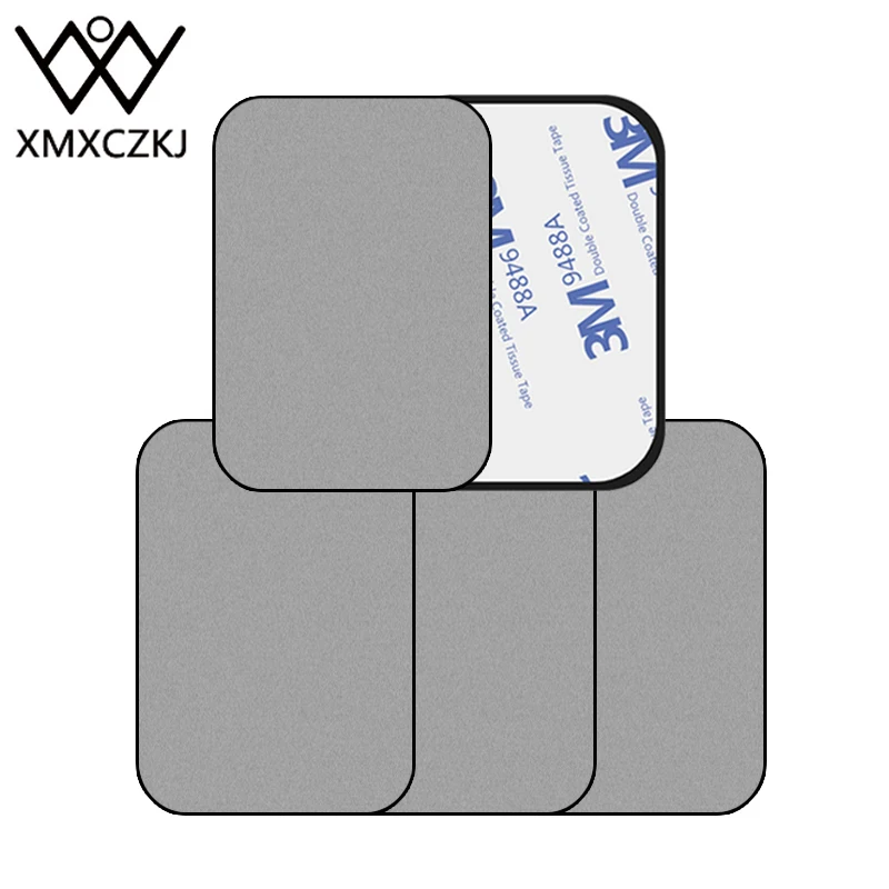 XMXCZKJ сменная металлическая пластина с флоком комплект клей универсальный автомобильный телефон магнитное крепление Магнитный держатель телефона в автомобиль аксессуары - Цвет: 5Pcs Gray