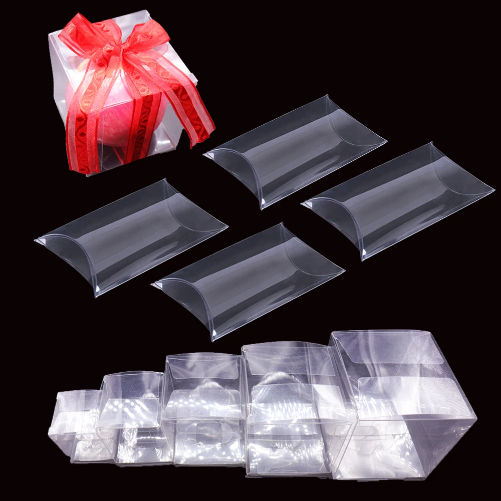 10 шт. прозрачная коробка конфет из ПВХ для свадьбы квадратная подарочная в форме