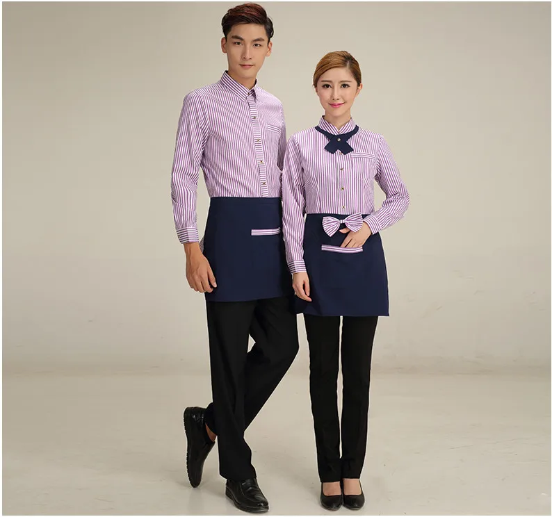 Летняя форма для женщин и мужчин одежда уборки с длинными рукавами ресторана