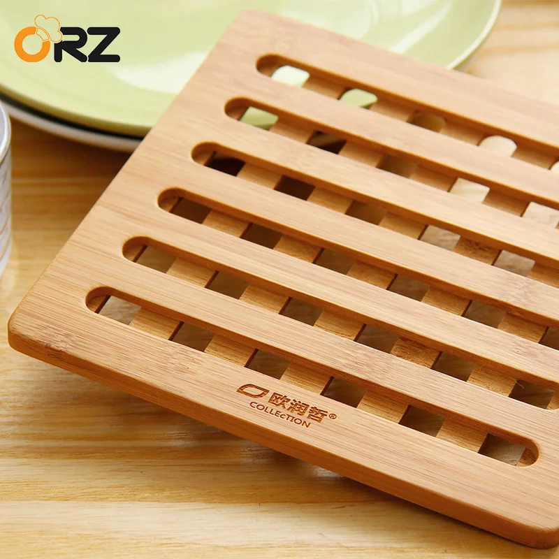 ORZ 18 см бамбуковый горячий коврик чашка тарелка Нескользящая Держатель кухонная