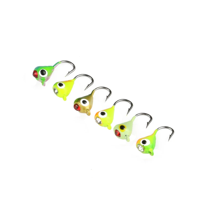 6 шт для зимней рыбалки приманки крюк 1 5 см 1g Алмазный Jig Head наживки приспособлений