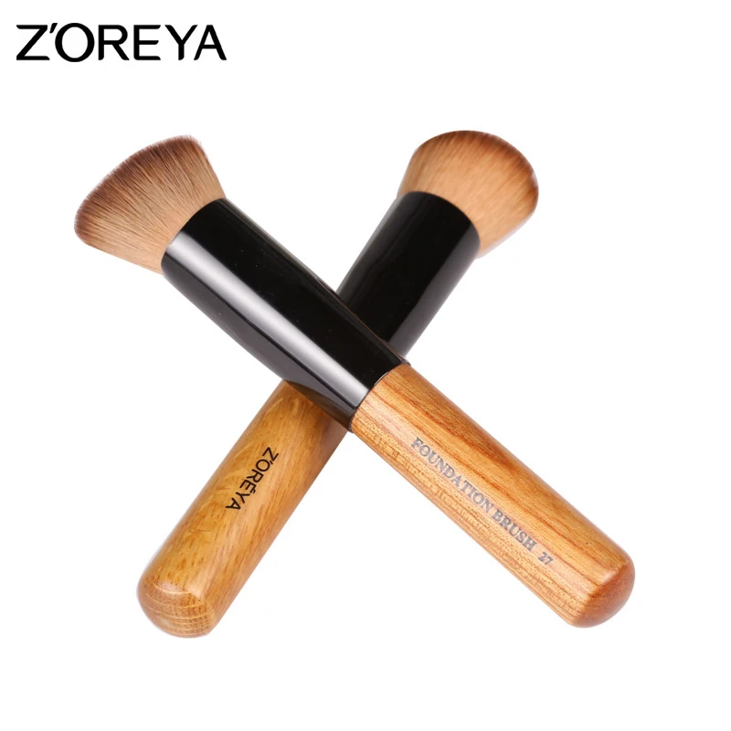 Щетка для макияжа ZOREYA Kabuki румяна основы деревянная ручка высокое качество