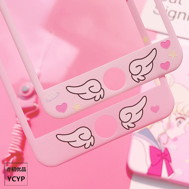 Чехол для iphone X Sailor Moon и пленка из закаленного стекла для iphone 7/8 plus 6 6s Мягкий силиконовый чехол для Xs Max cute girl+ ремешок