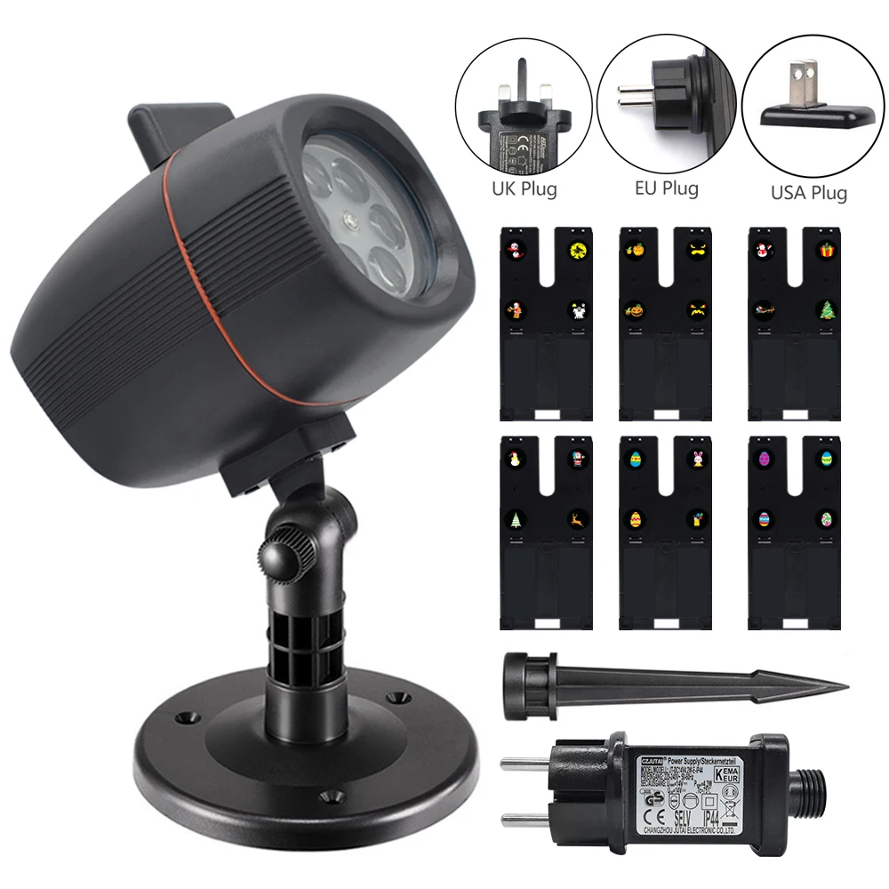 6 моделей движения Рождественский пейзаж огни светодио дный лампы проектора