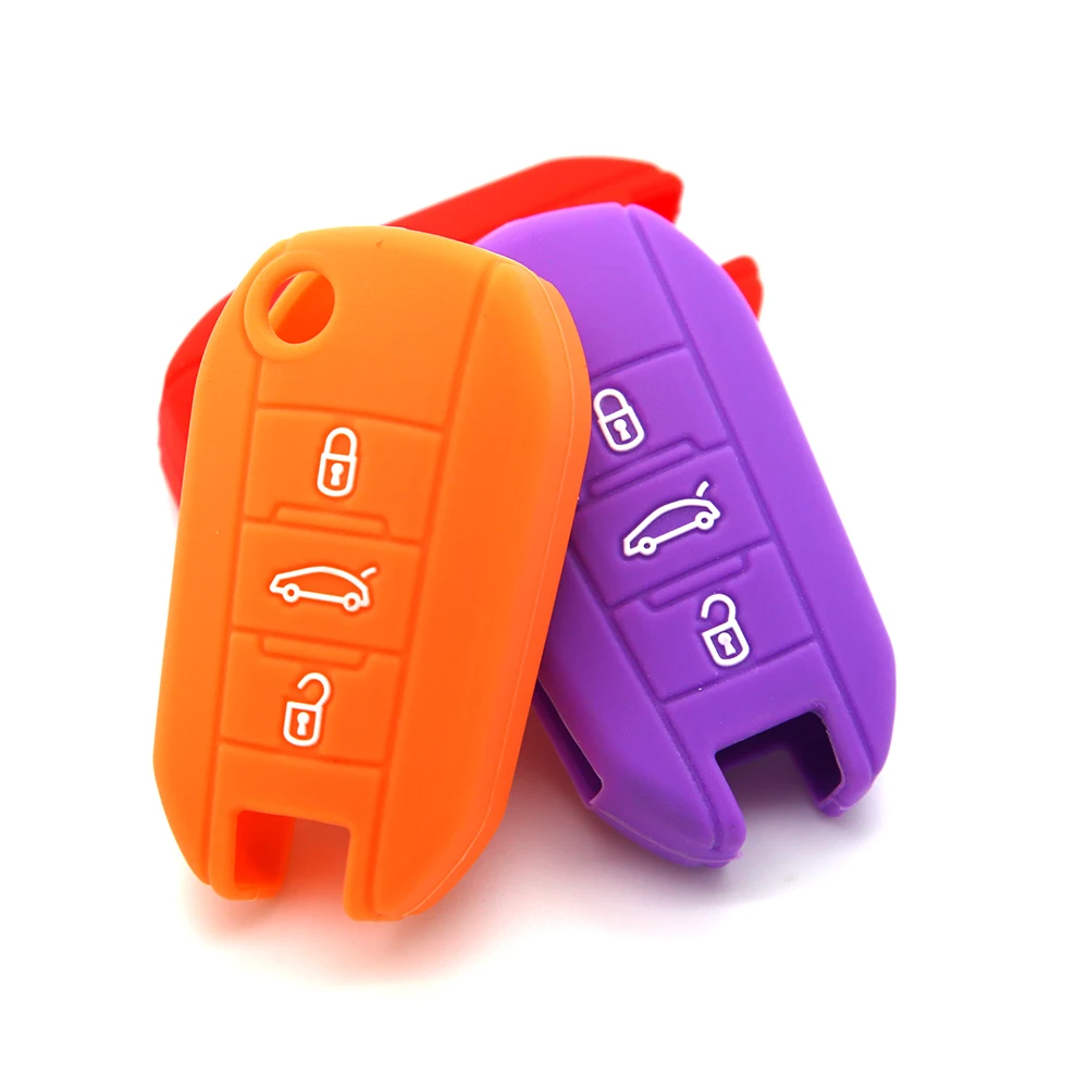 Купить 2 отправить 3 кнопки силиконовый чехол для ключей от машины PEUGEOT 206 207 307 308 407
