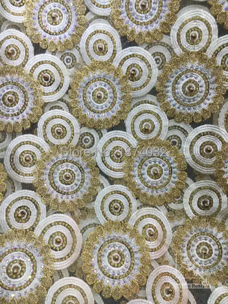 Высокое качество 2016 органзы Тюль кружева с блестками в африканском стиле вышивка французский чистая камень