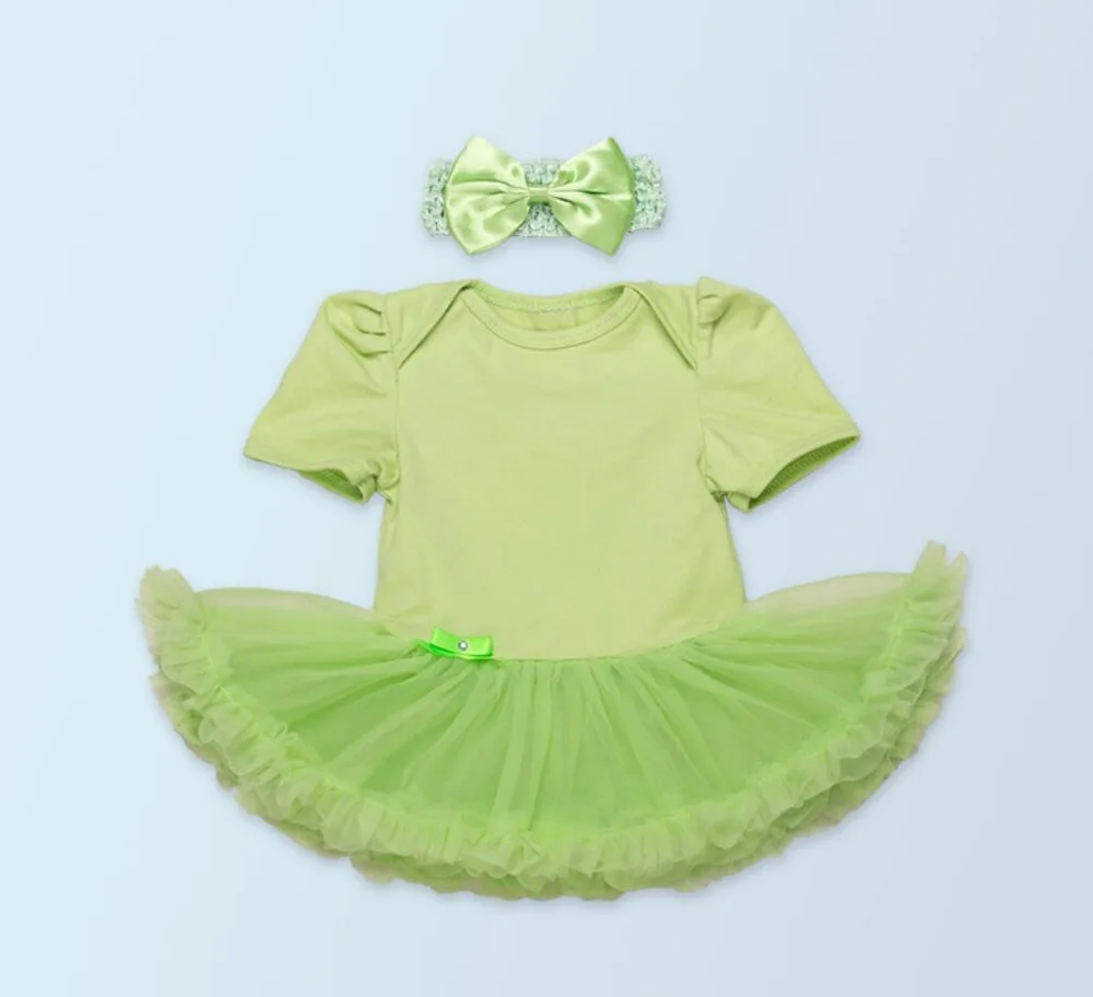 Комплект из 2 предметов Одежда для новорожденных девочек зеленое платье-пачка