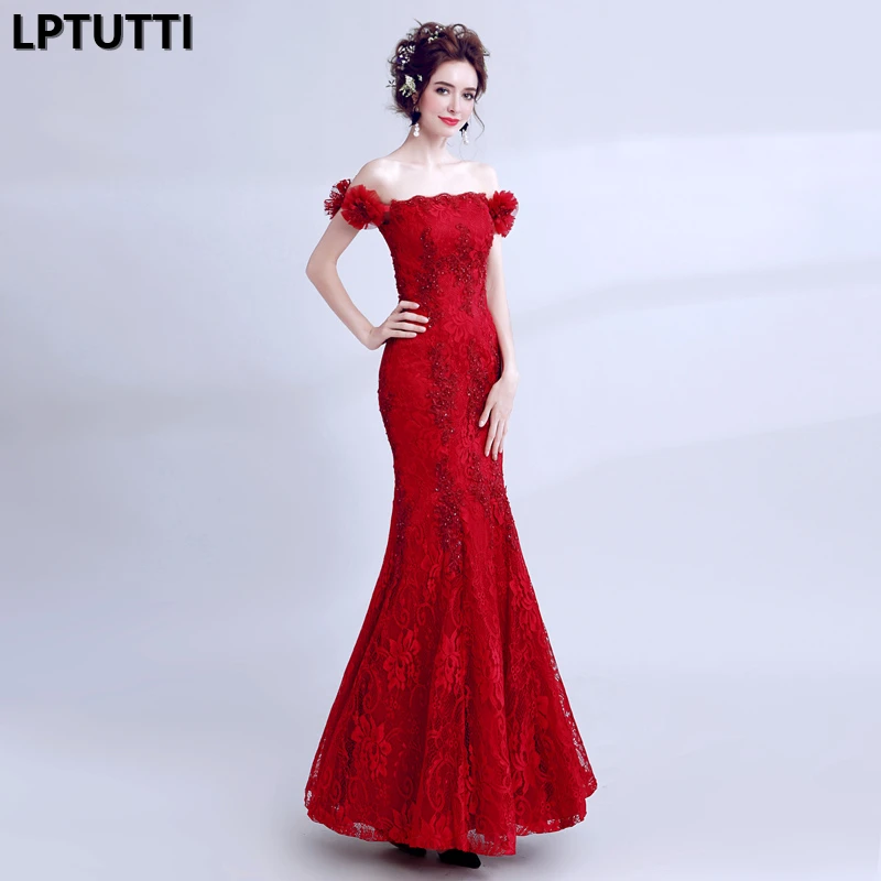 Женское длинное вечернее платье с вышивкой и аппликацией | Свадьбы торжества