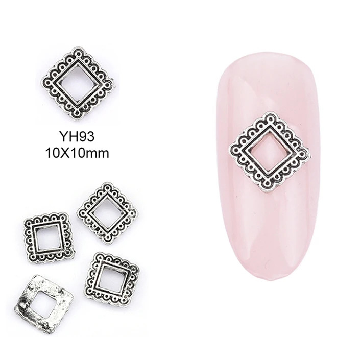 10 шт геометрические 3d nailart измельченный Металл 3 мм золотые гвоздики для ногтей Звезда Крест амулеты арт заклепки деко ongle гвозди товары для рукоделия YH73~ 96 - Цвет: YH93