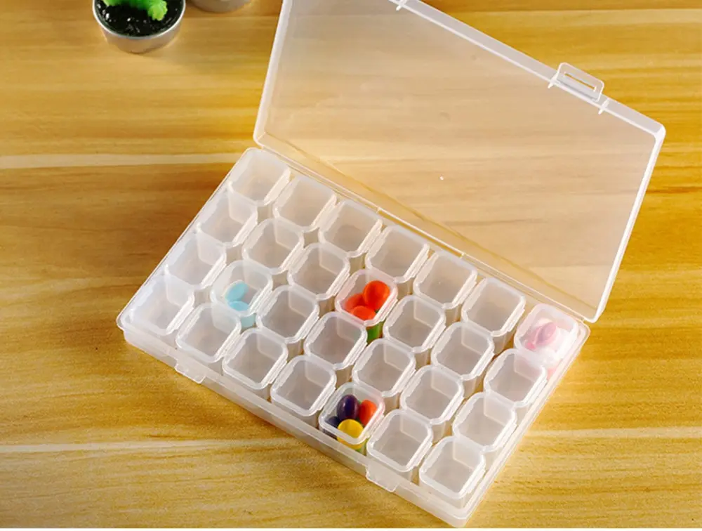 Полностью круглые алмазные коробки пластиковая мини коробка стразы драгоценные