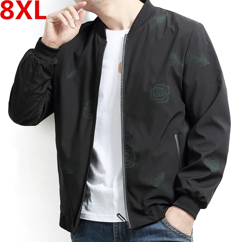 

Big size 8XL 6XL 5XL jacket men casual baseball jacket Spring Autumn Fashion Slim Fit Men Jacket Thin Jackets Brand Casual Coat